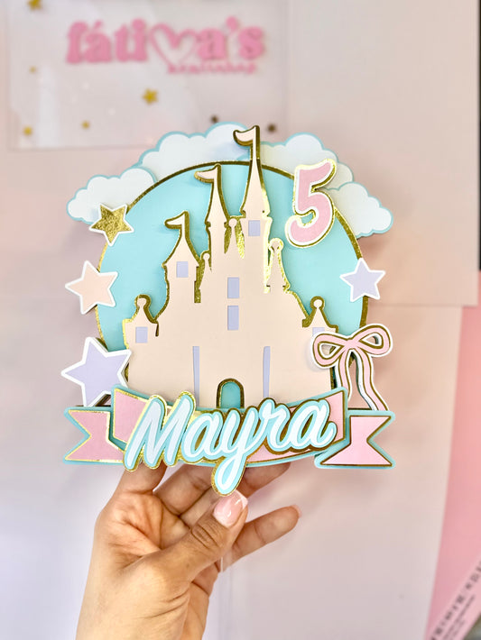 Plantilla Cake Topper Castillo de Princesas