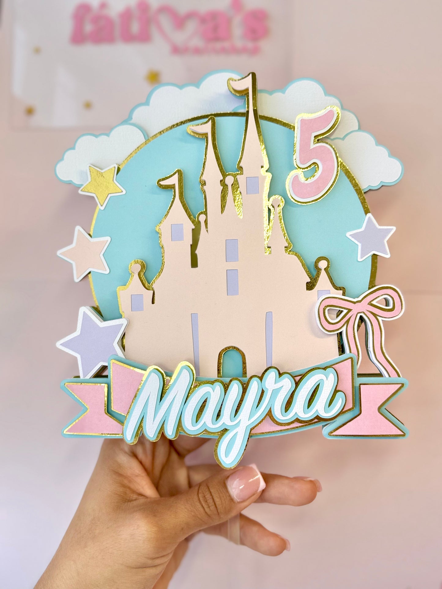 Plantilla Cake Topper Castillo de Princesas