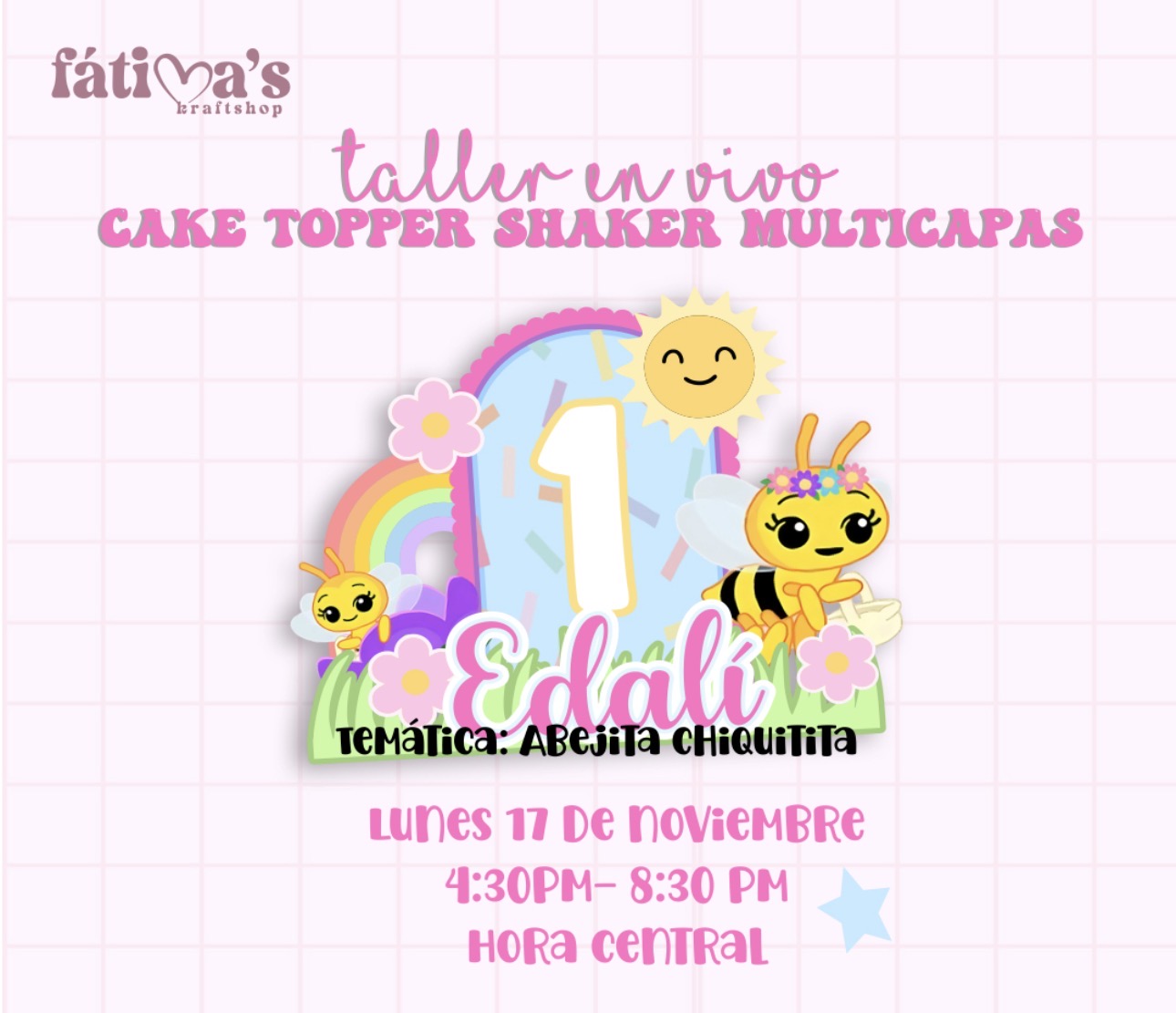 Taller en vivo Cake Topper Shaker