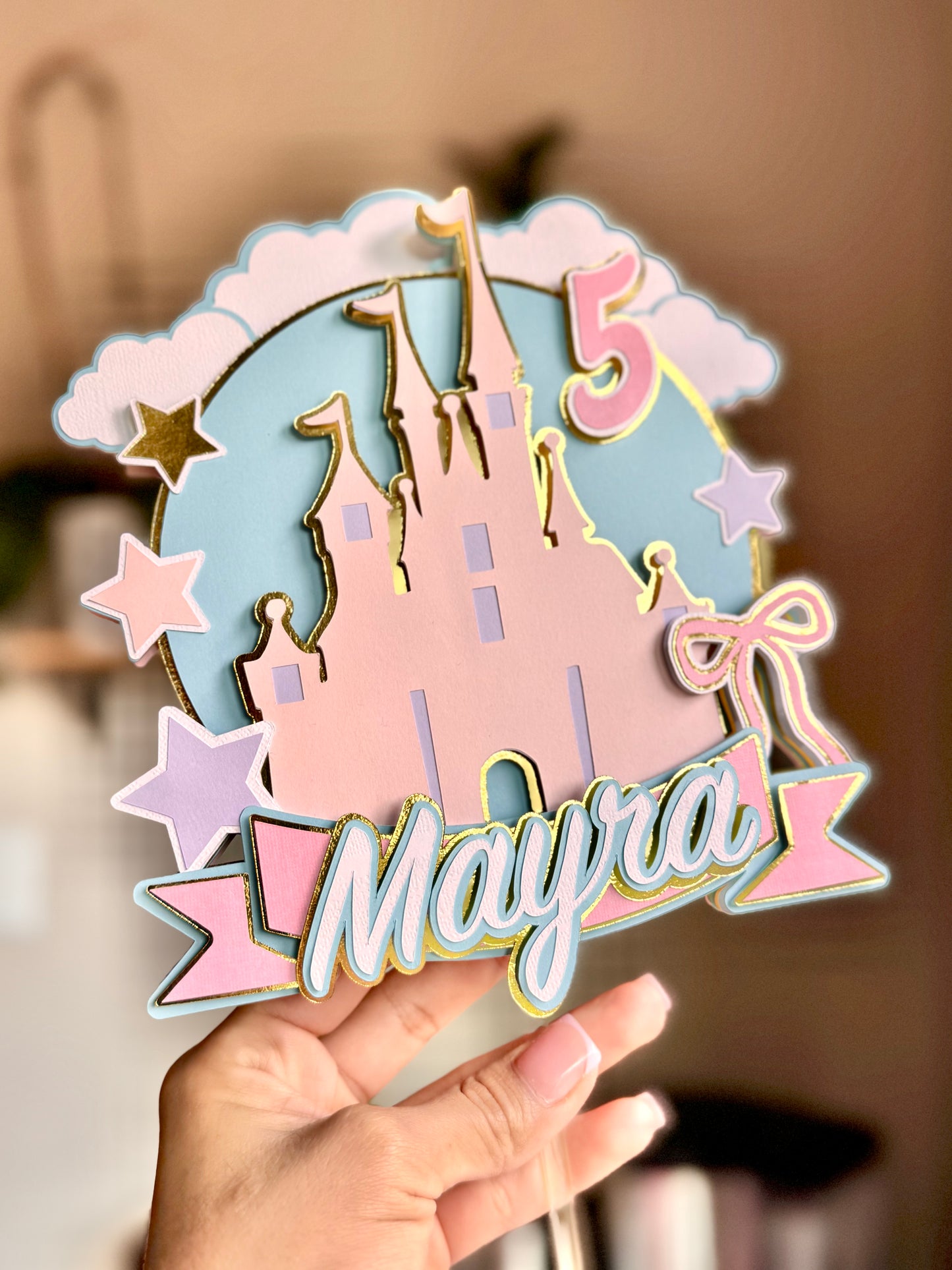 Plantilla Cake Topper Castillo de Princesas