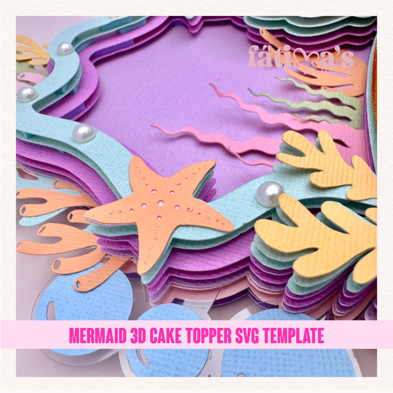 Plantilla Bajo el Mar Cake Topper 3D