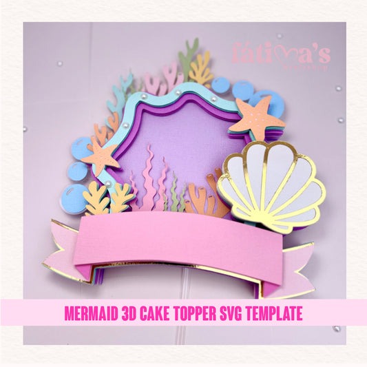 Plantilla Bajo el Mar Cake Topper 3D