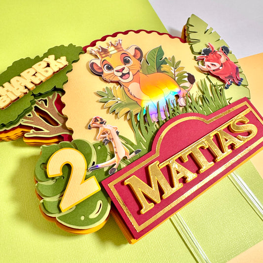 Simba The Liong k1ng Plantilla Cake Topper 3D