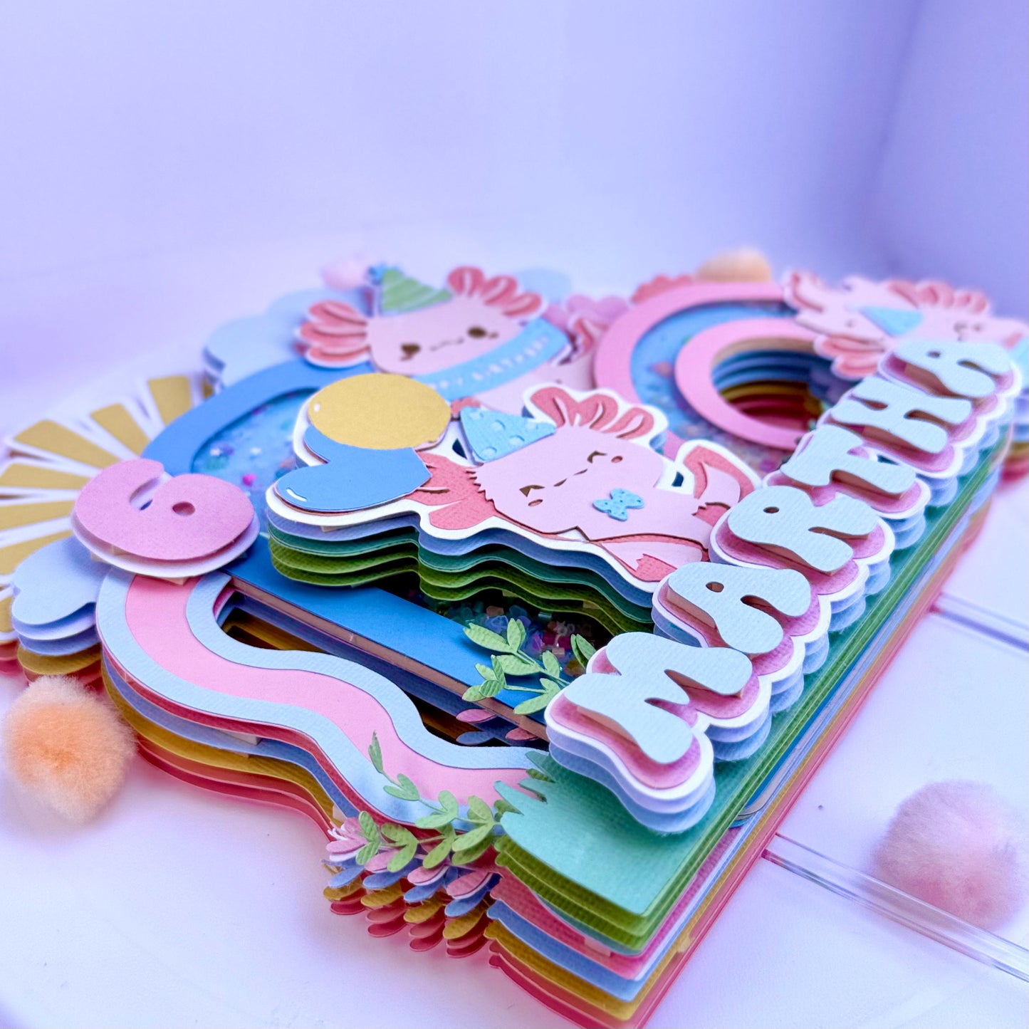 Plantilla Ajolote 3D Double Shaker Cake Topper