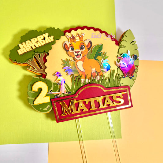 Simba The Liong k1ng Plantilla Cake Topper 3D